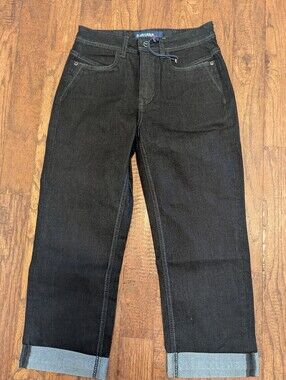 Vintage Santana Jeans Cuffed charcoal Boyfriend 50s Style Jeans. Size 4 or 6